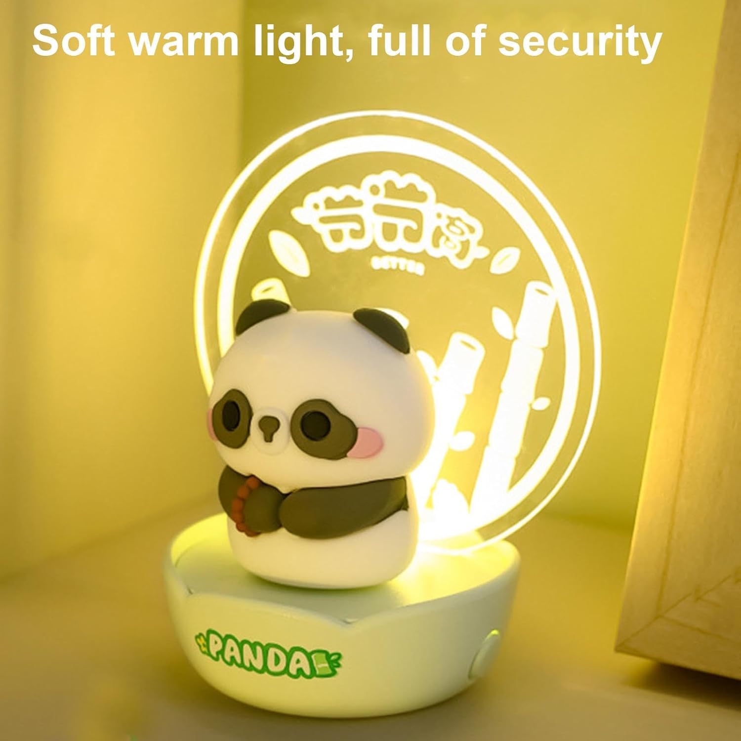 SUNNIFA Panda Night Light - Cute Night Light Bedside Lamp, LED Panda Novelty Lamp | Portable Room Decor Battery Operated Night Light Table, Rechargeable Panda Lamp, Decoration for Boys Girls